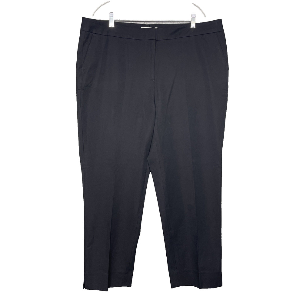 NWT Sejour Womens 18W Curvy Fit Pants Black Trousers High Rise Straight Stretch - Picture 1 of 12